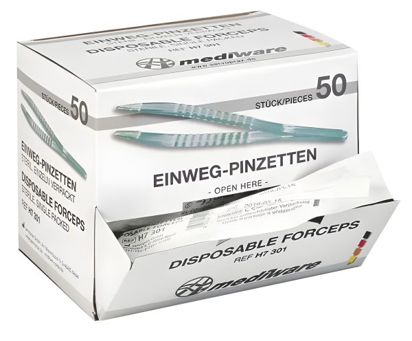 Forceps, Disposable, Sterile, 12.5cm (6 Inch) 50Pk